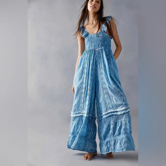 Free People x Barok Eyelet Jumpsuit - Picture 6 of 17